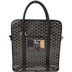 Goyard burgundy Red Marquee Bulldog Black Goyardine Canvas Tote Bag